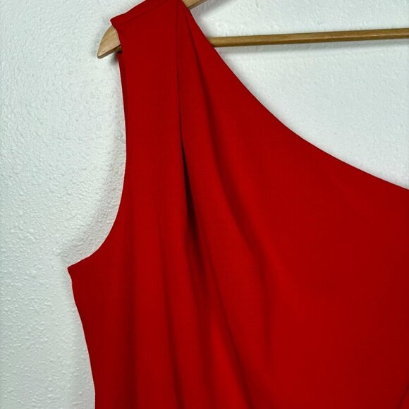 Sam Edelman NWT Cady One Shoulder Red Tiered Maxi Dress Size: 14 - Picture 6 of 11